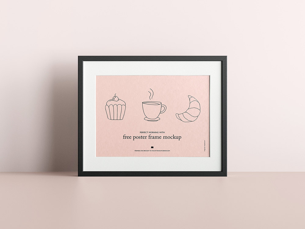 Free Horizontal Poster Frame Mockup PSD