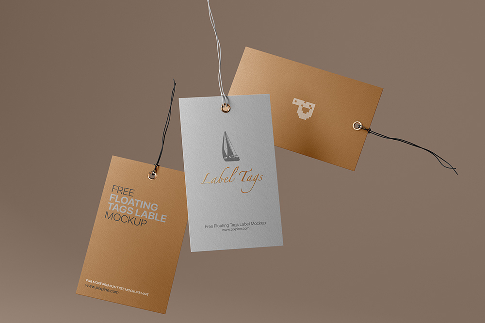 Free Gravity Label Tag Mockup PSD