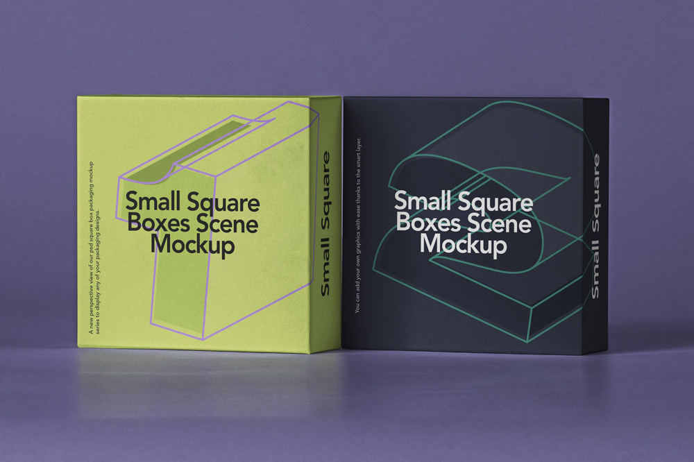 Free Small Square Boxes Mockup PSD