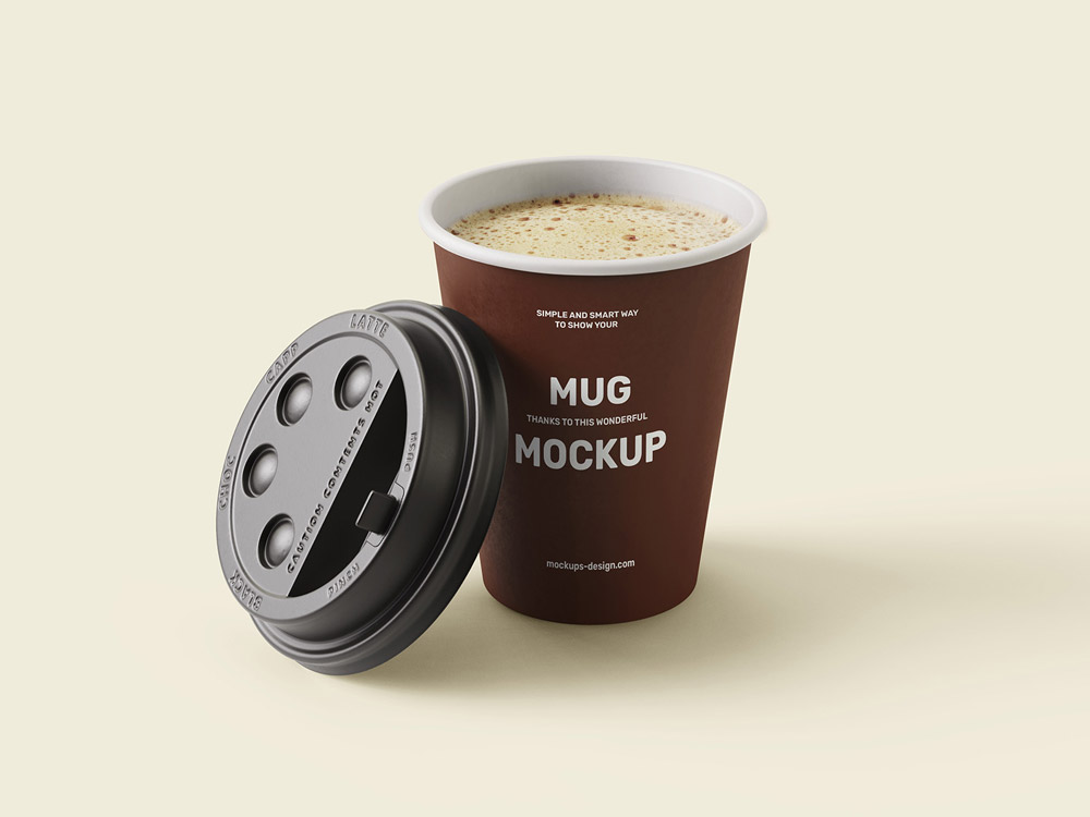 Free Paper Coffee Cup Mockup PSD