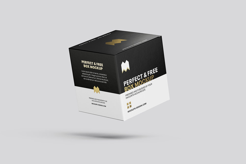 Free Square Packaging Box Mockup PSD