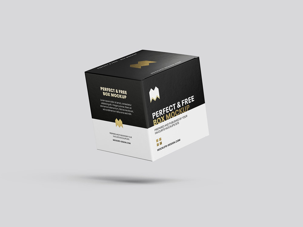 Free Square Packaging Box Mockup PSD