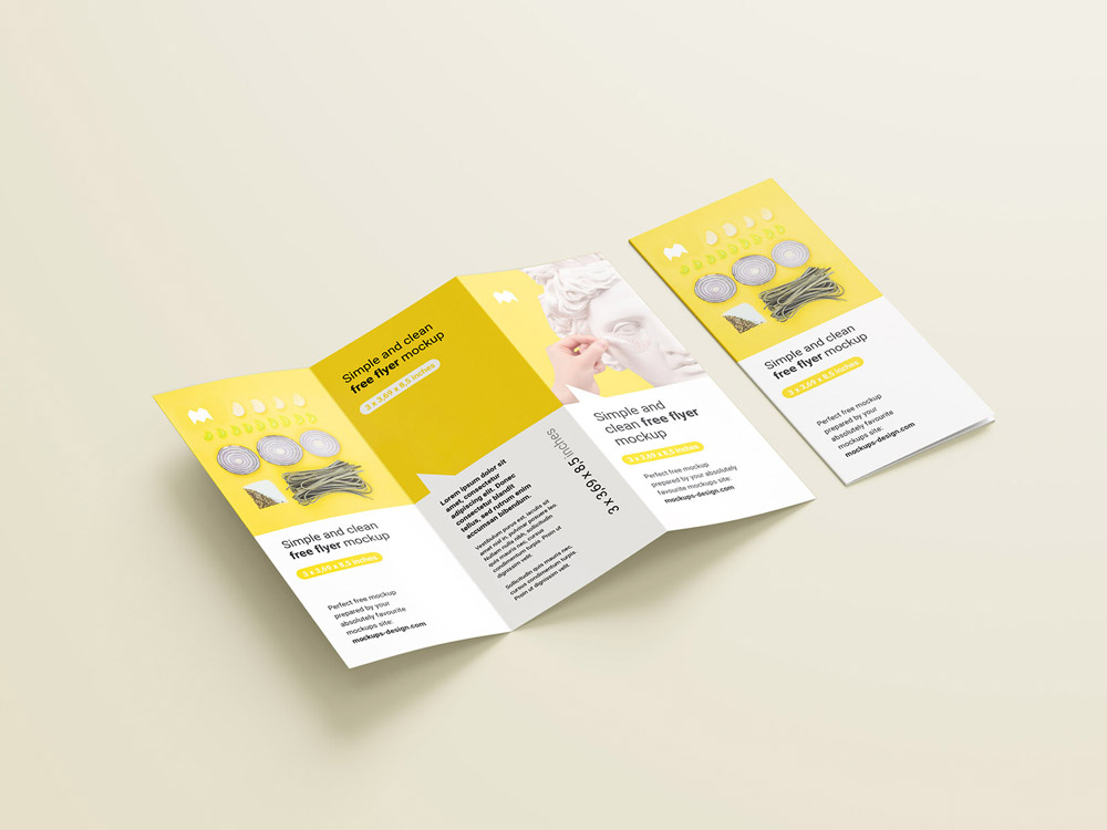 Free US Tri-Fold Flyer Mockup PSD
