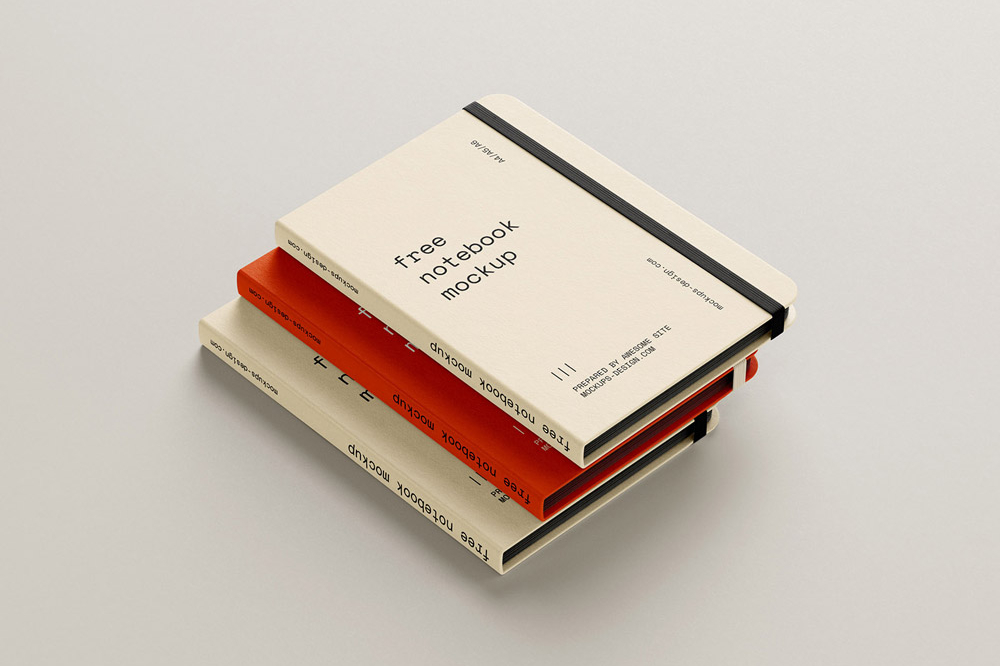 Free Diary Notebook Mockup PSD