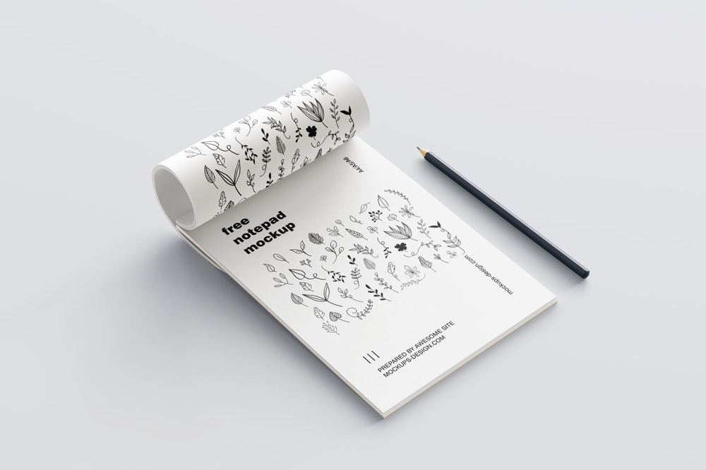 Free Notepad Mockup PSD