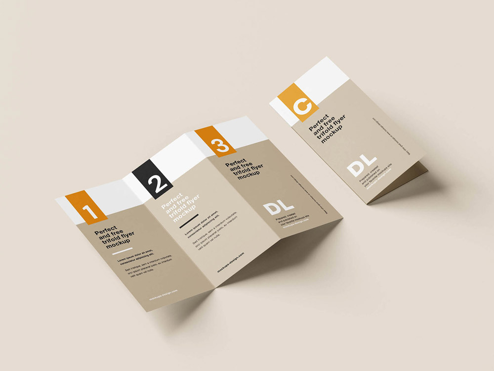 Free Clean Tri-Fold Flyer Mockup PSD