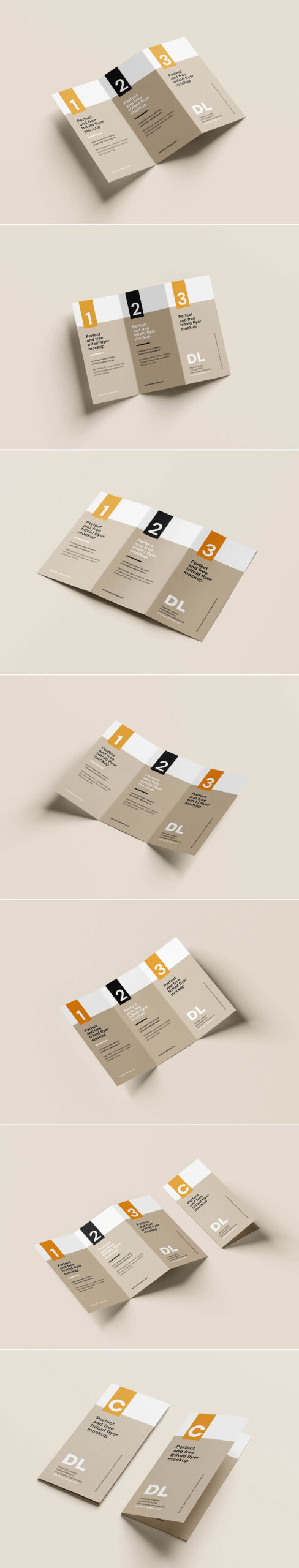 Clean Tri-Fold Flyer Mockup PSD
