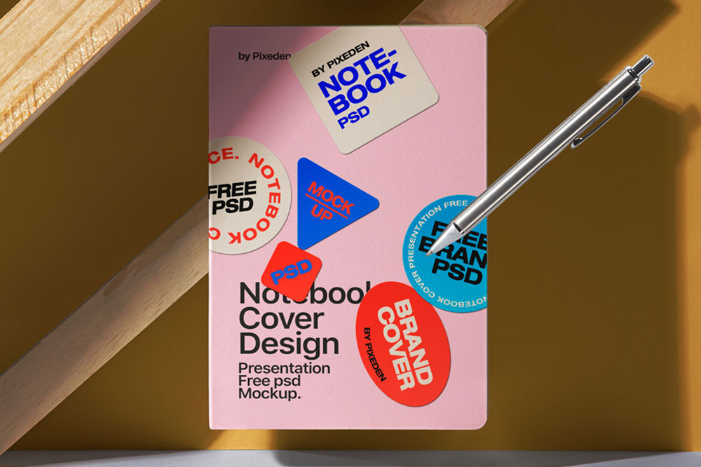 Free Notebook Cover Mockup PSD