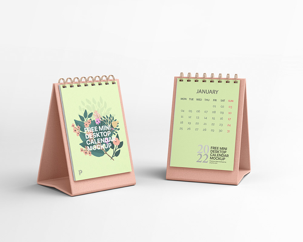 Free Mini Desktop Calendar Mockup