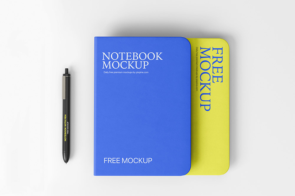 Free Pen Notebook Mockup