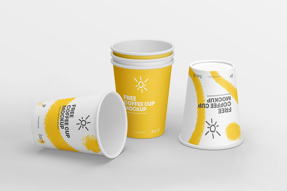 Free Paper Coffee Cup Mockup PSD