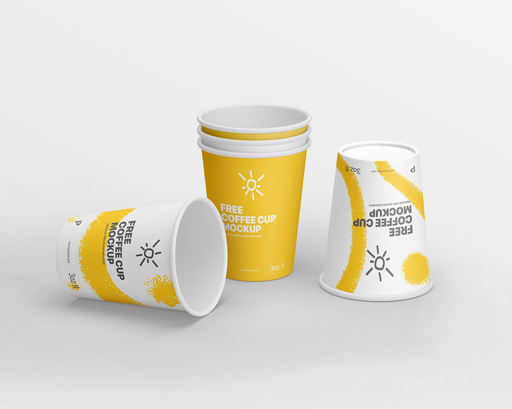 Free Paper Coffee Cup Mockup PSD