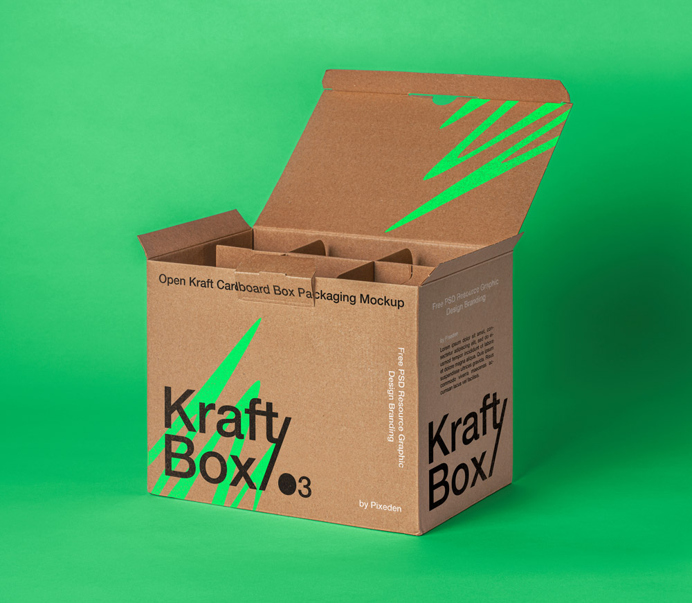 Free Cardboard Carton Box Mockup PSD
