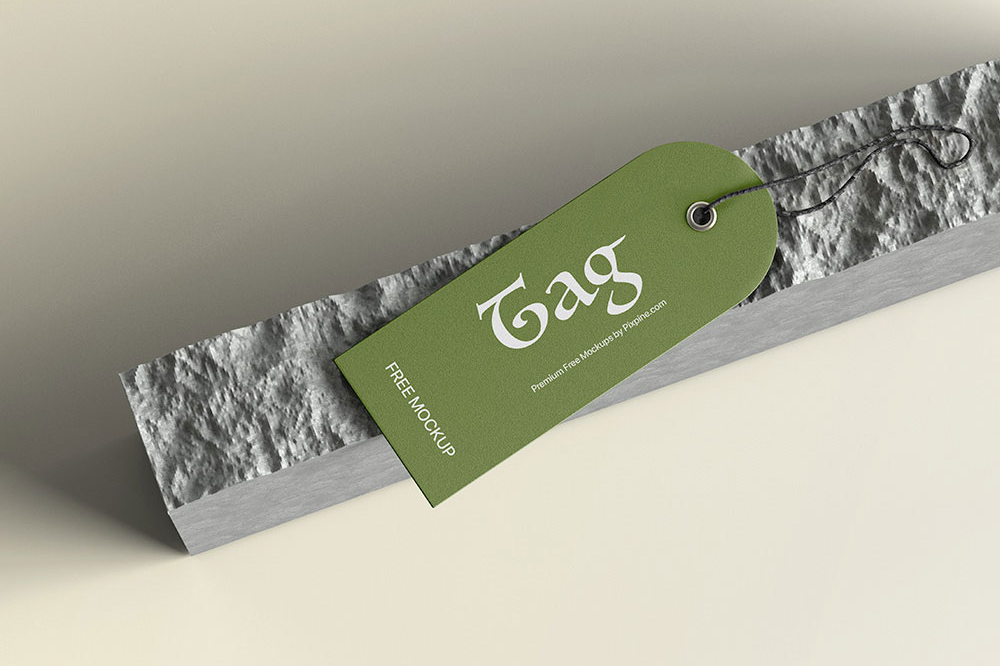 Free Stone Label Tag Mockup PSD
