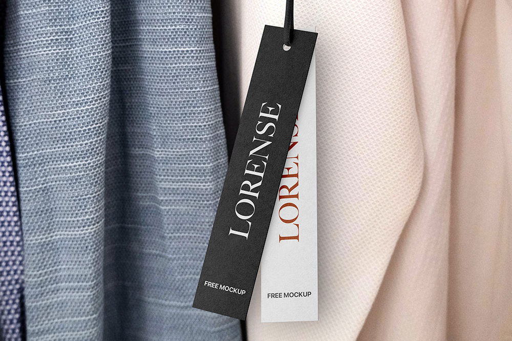 Free Two Hanging Label Tag Mockup PSD