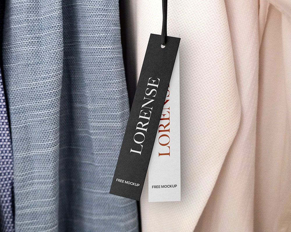 Free Two Hanging Label Tag Mockup PSD
