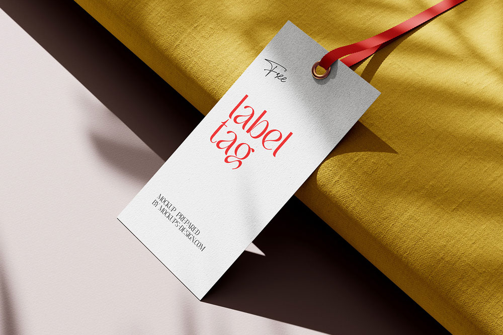 Free Rectangle Label Tag Mockup PSD