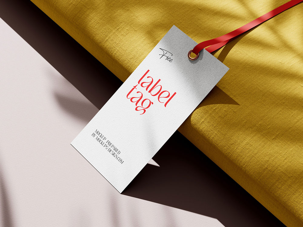 Free Rectangle Label Tag Mockup PSD