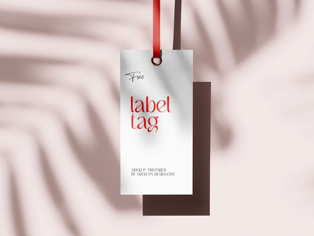 Free Rectangle Label Tag Mockup PSD