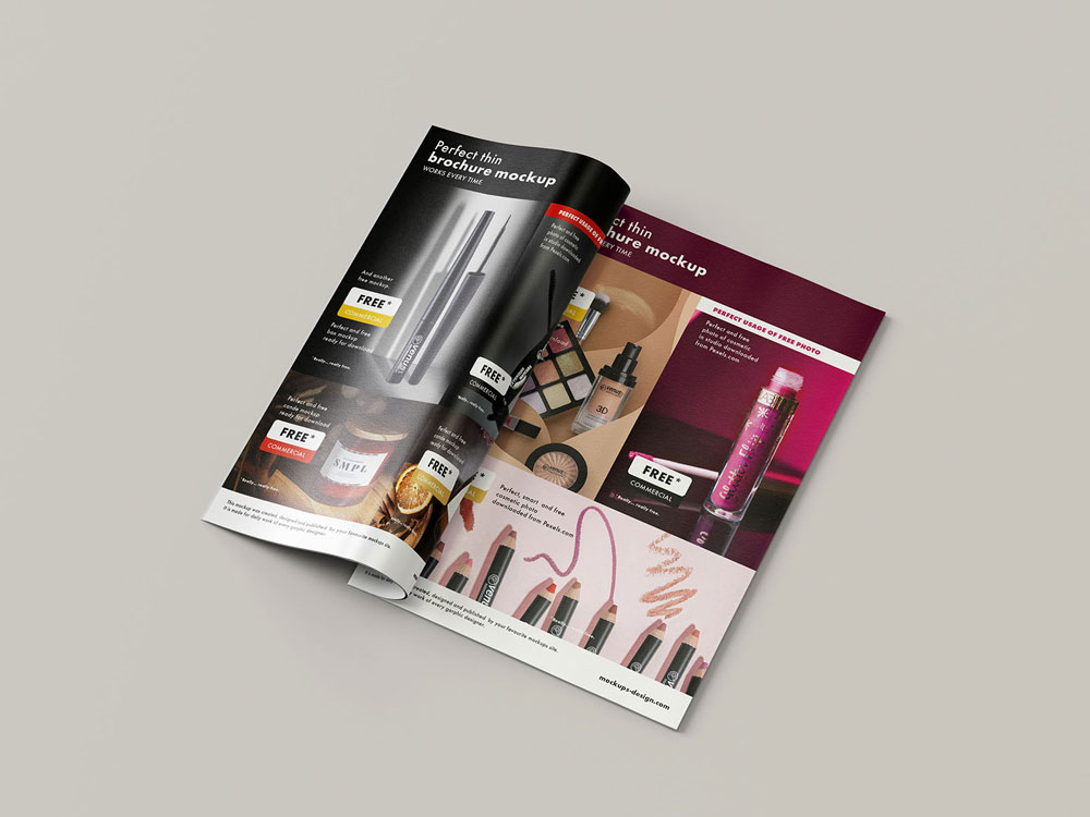 Free Thin Magazine Mockup PSD