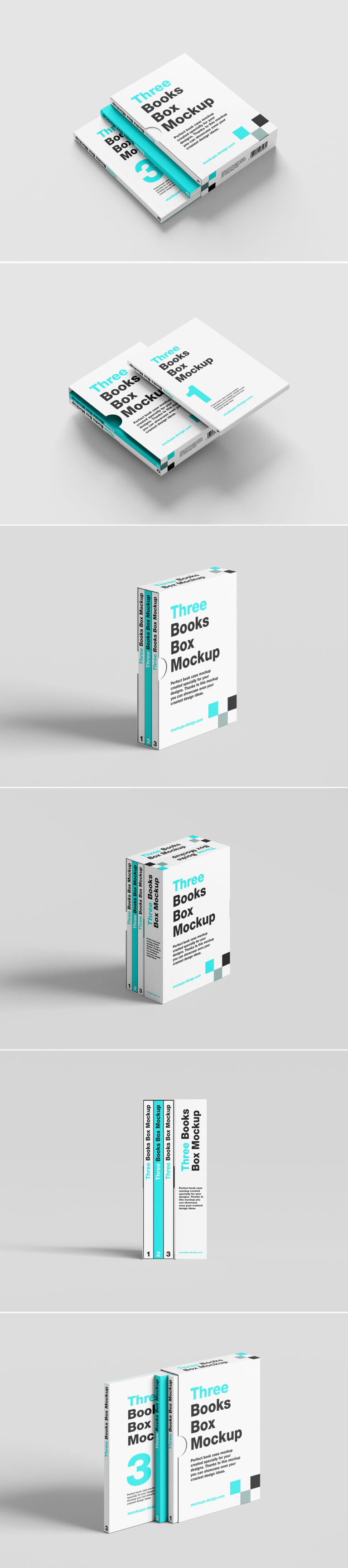 Free Three Box Book Mockups PSD | Mockupful
