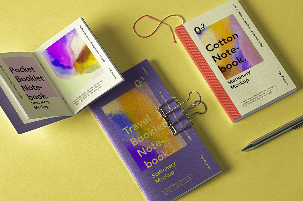 Free Booklet Notebook Mockup PSD