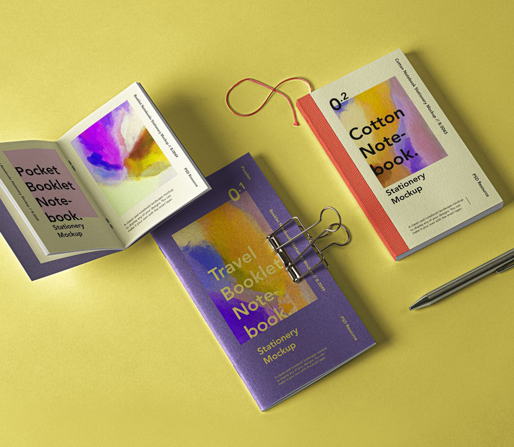 Free Booklet Notebook Mockup PSD