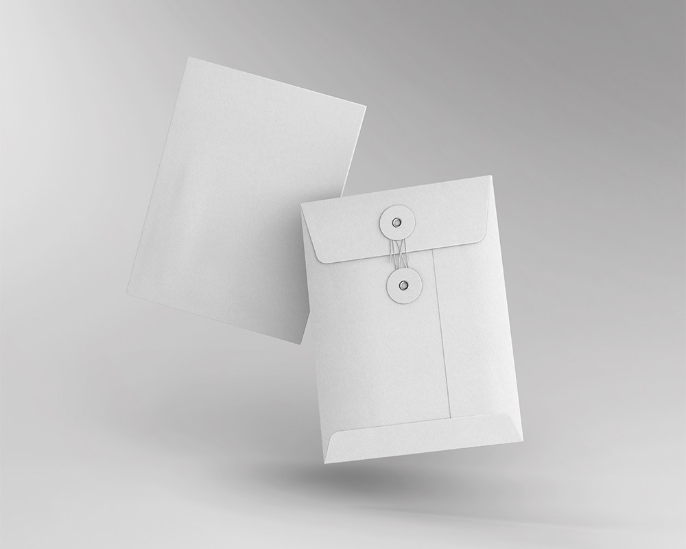 Free String Envelope Mockup PSD