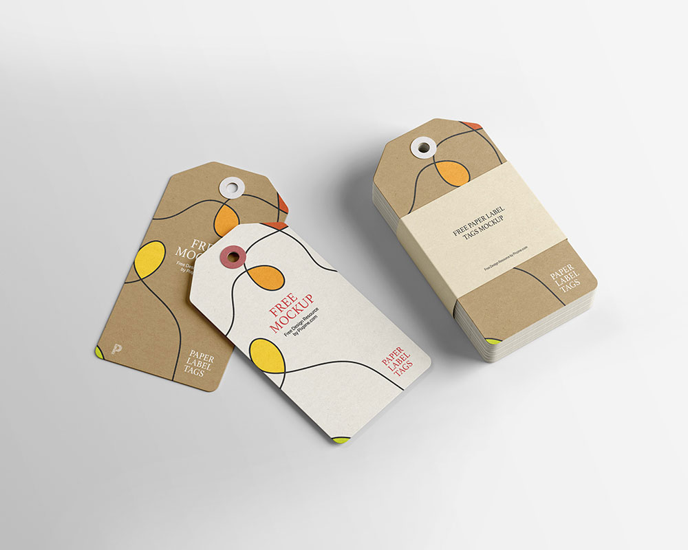 Paper Label Tags Mockup