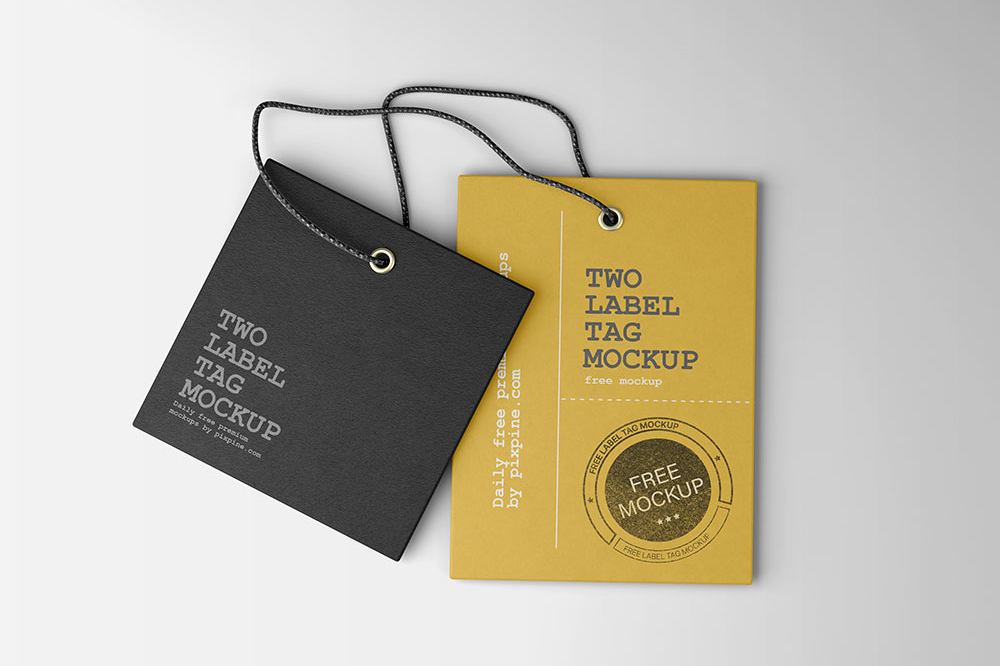 Free Two Label Tag Mockup PSD