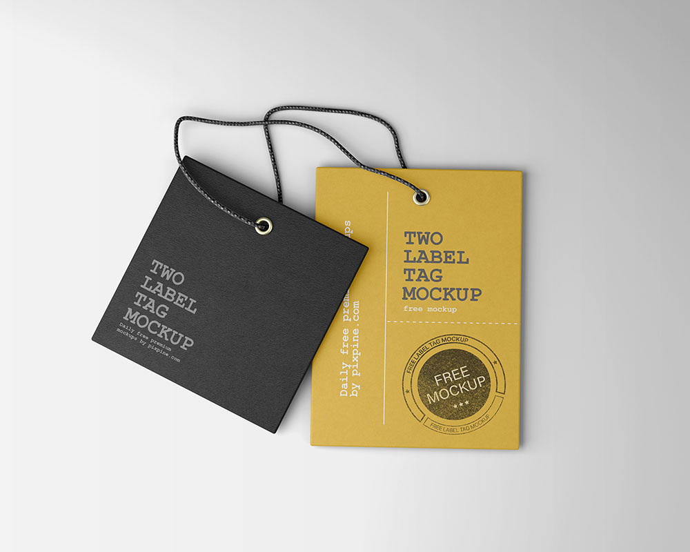 Free Two Label Tag Mockup PSD