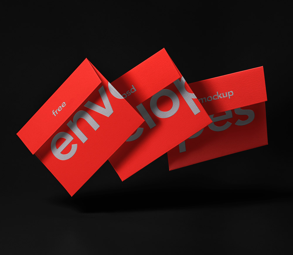 Free Gravity Envelope Mockup PSD