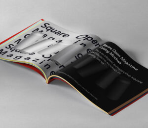 Free Open Square Magazine Mockup PSD | Mockupful