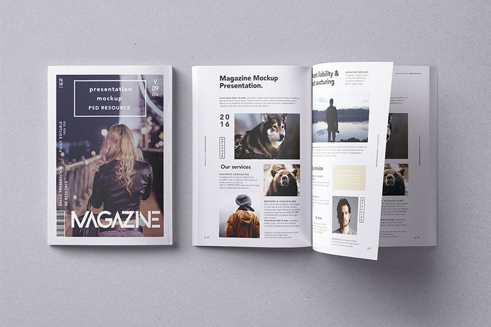 Free Back Open Magazine Mockup PSD