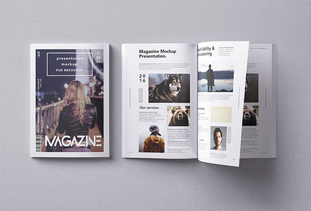 Free Back Open Magazine Mockup PSD