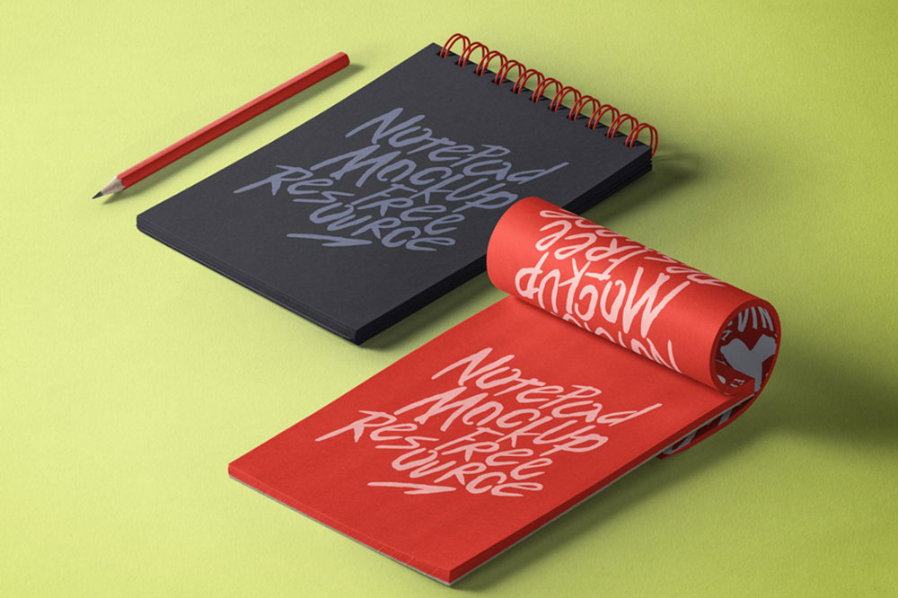 Free Two Notepad Mockup PSD