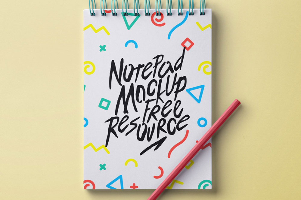 Free Ringed Notepad Mockup PSD