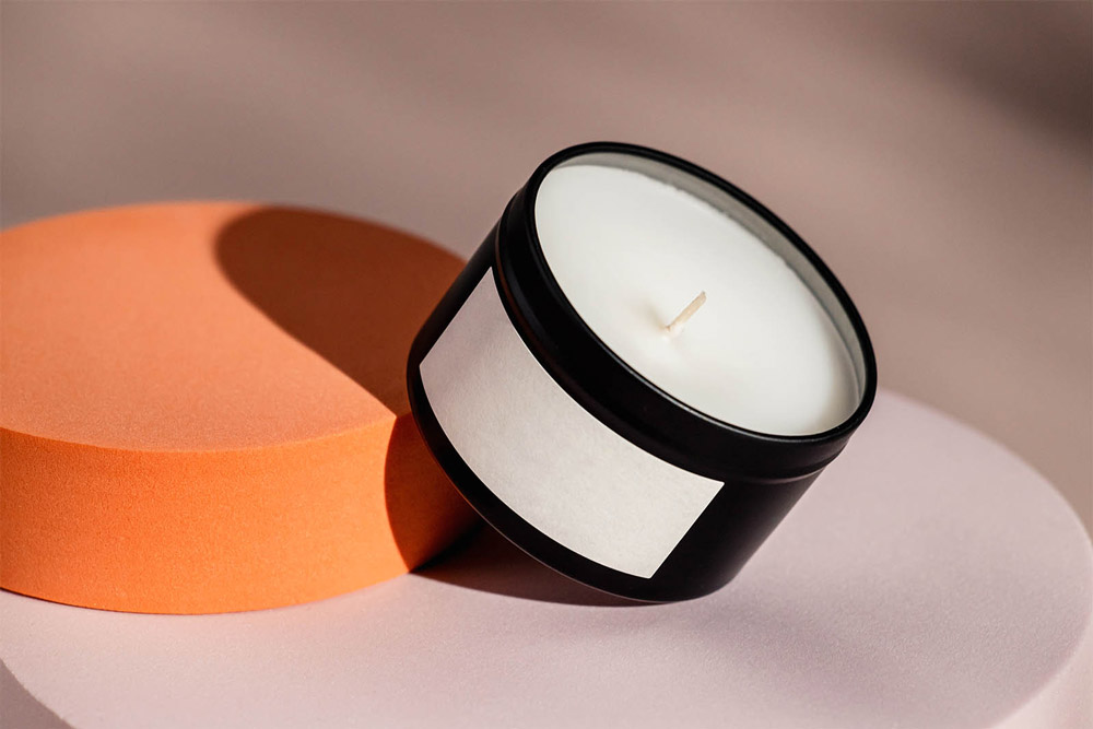 Free Black Tin Candle Mockup PSD