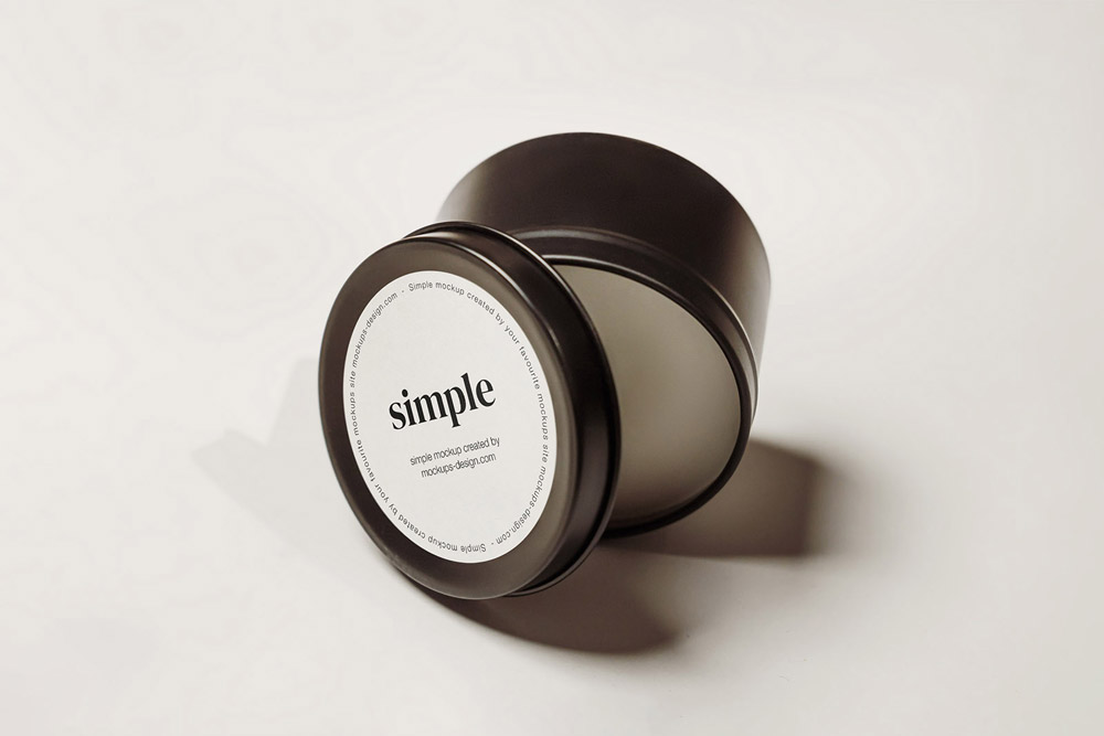 Free White Background Candle Mockup PSD