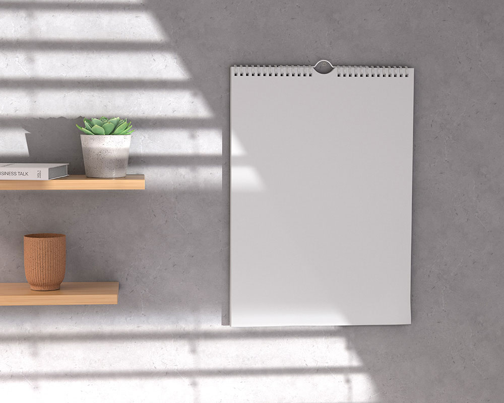 Free A3 Wall Calendar Mockup PSD