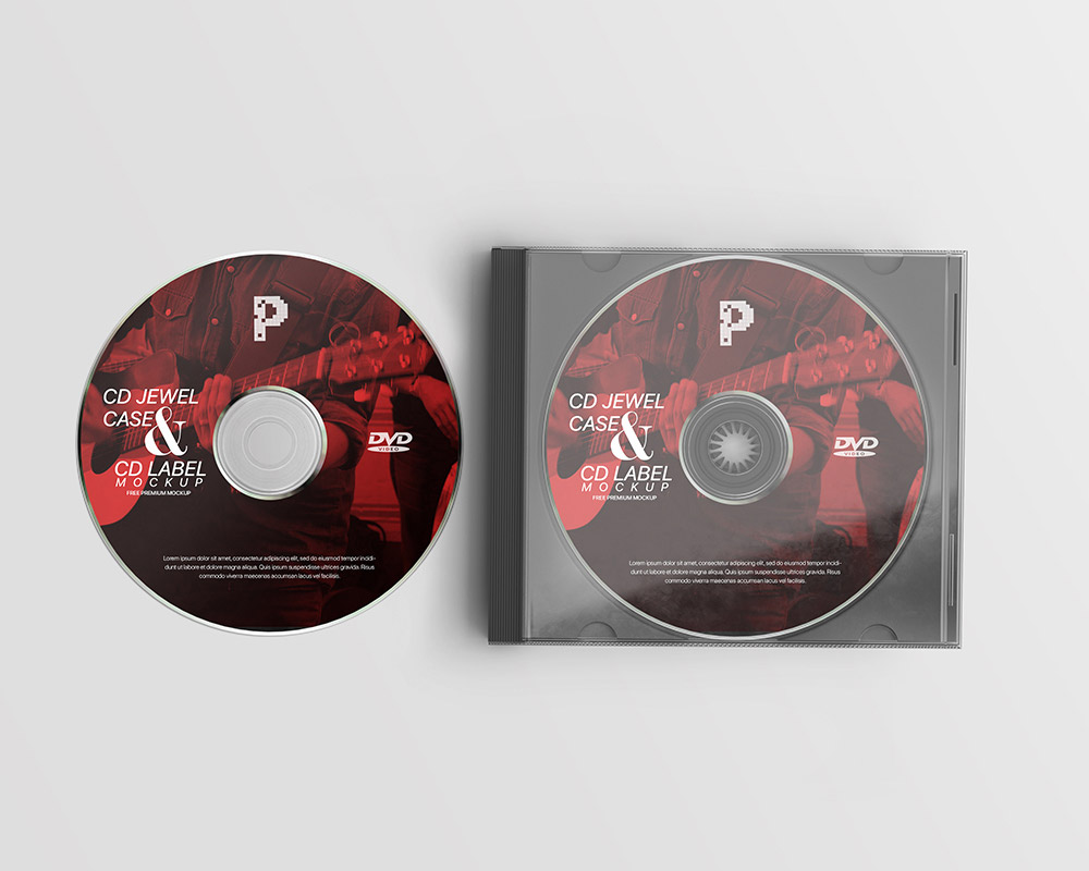 Free Jewel Case Label CD Mockup PSD