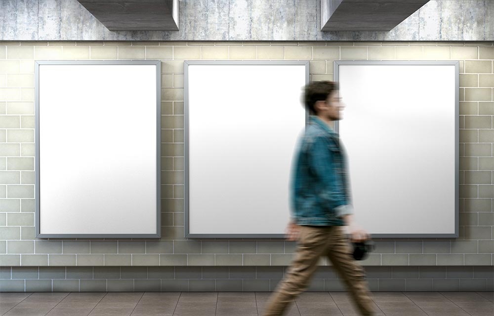 Free Subway Station Poster Mockup PSD