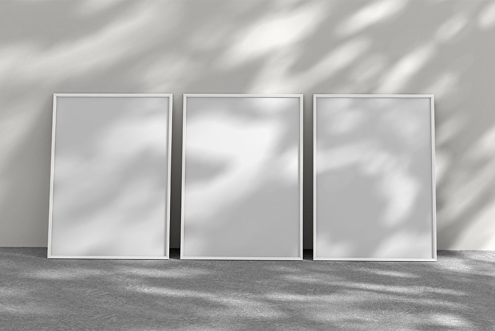 Free Three Vertical Poster Mockup PSD