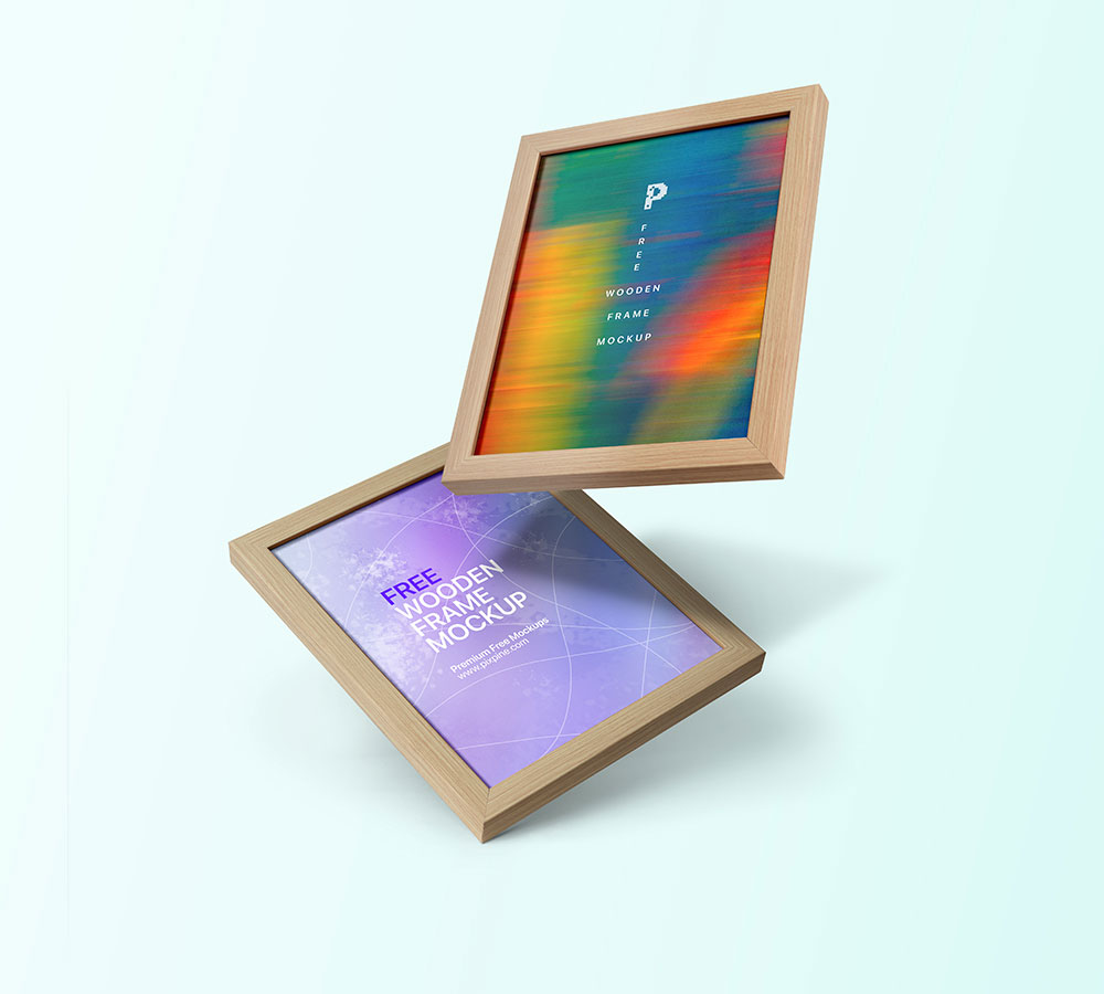 Free Wooden Frame Mockup PSD