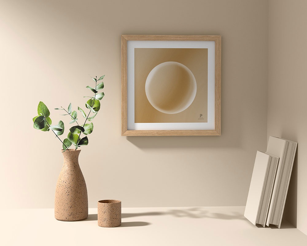 Free Wooden Square Frame Mockup PSD