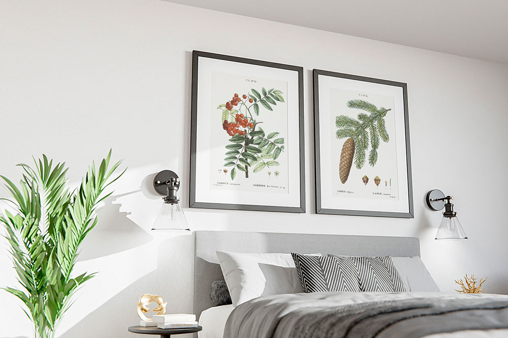Free Bedroom Poster Mockup PSD