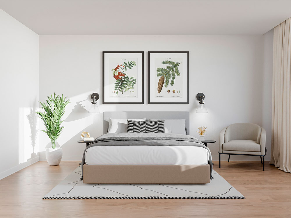 Free Bedroom Poster Mockup PSD