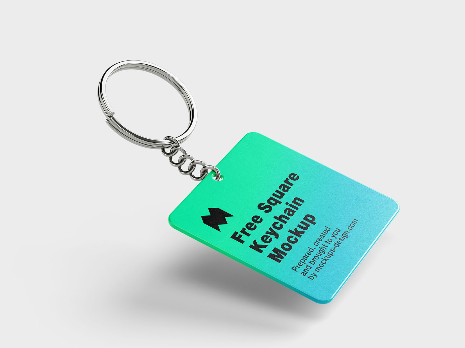Free Square Keychain Mockup PSD