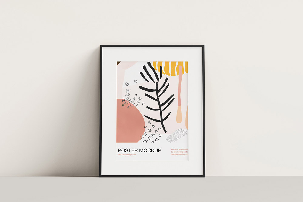 Free Thin Frame Poster Mockup PSD