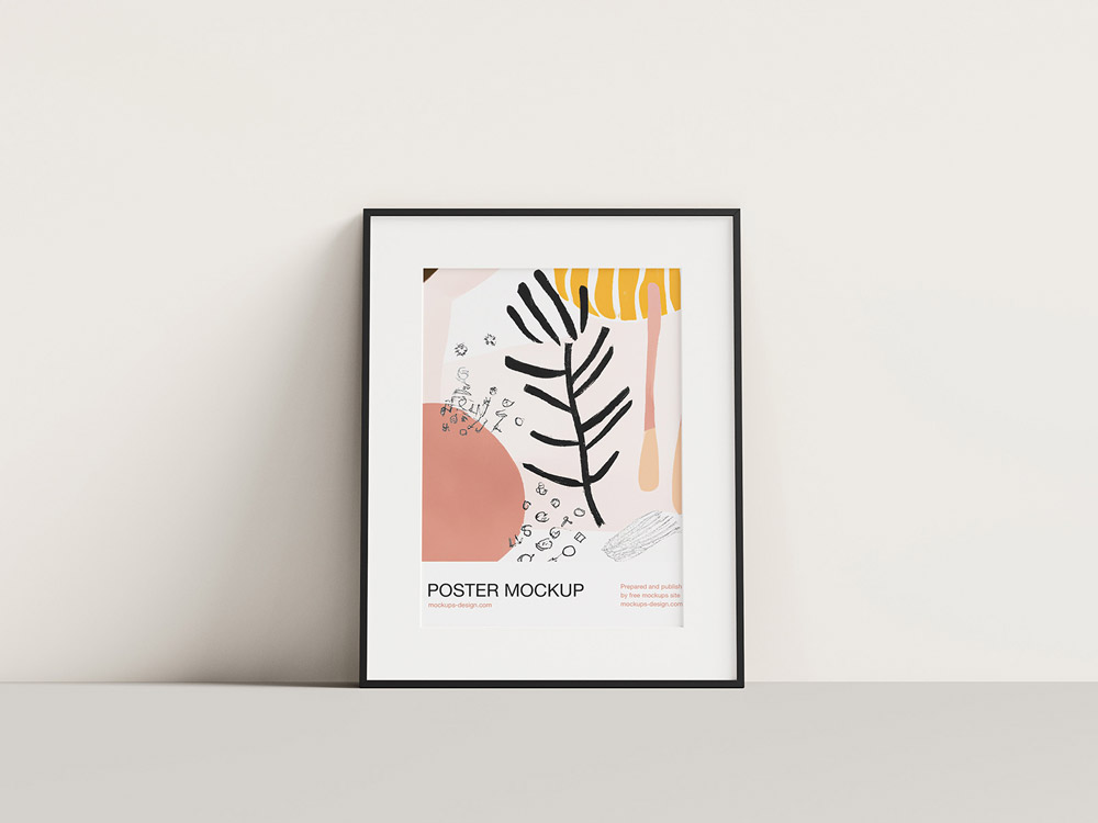 Free Thin Frame Poster Mockup PSD